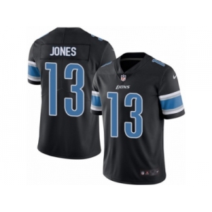 Men Nike Detroit Lions #13 T.J. Jones Elite Black Rush Vapor Untouchable NFL Jersey