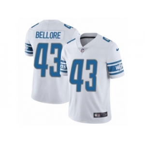 Men Nike Detroit Lions #43 Nick Bellore Elite White NFL Jersey