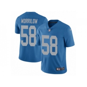 Men Nike Detroit Lions #58 Paul Worrilow Elite Blue Alternate NFL Jersey