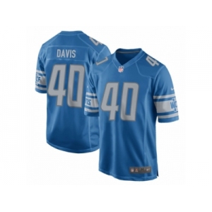 Men's Detroit Lions #40 Jarrad Davis Nike Blue 2017 Draft Pick Game Jersey