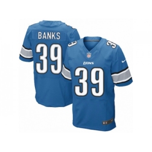 Men's Nike Detroit Lions #39 Johnthan Banks Elite Light Blue Team Color NFL Jersey