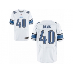 Men's Nike Detroit Lions #40 Jarrad Davis Elite White NFL Jersey