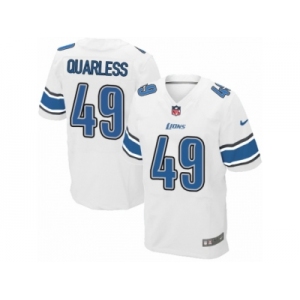 Men's Nike Detroit Lions #49 Andrew Quarless Elite White NFL Jersey