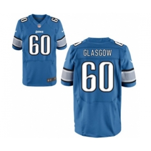 Men's Nike Detroit Lions #60 Graham Glasgow Elite Light Blue Team Color NFL Jersey