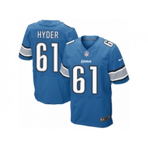 Men's Nike Detroit Lions #61 Kerry Hyder Elite Light Blue Team Color NFL Jersey