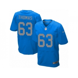 Men's Nike Detroit Lions #63 Brandon Thomas Elite Blue Alternate NFL Jersey