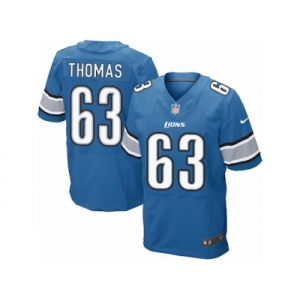 Men's Nike Detroit Lions #63 Brandon Thomas Elite Light Blue Team Color NFL Jersey