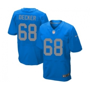 Men's Nike Detroit Lions #68 Taylor Decker Elite Blue Alternate NFL Jersey