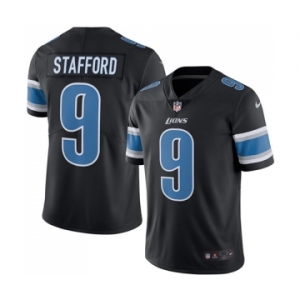 Men's Nike Detroit Lions #9 Matthew Stafford Elite Black Rush Vapor Untouchable NFL Jersey