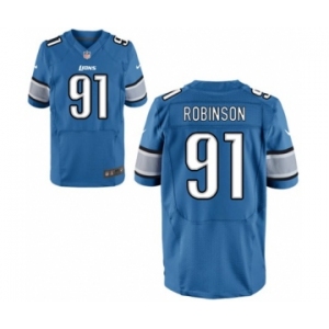 Men's Nike Detroit Lions #91 A'Shawn Robinson Elite Light Blue Team Color NFL Jersey