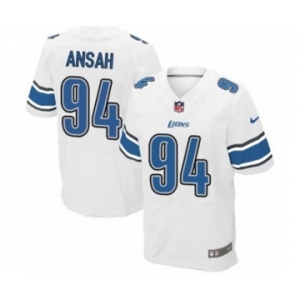Men's Nike Detroit Lions #94 Ziggy Ansah Elite White NFL Jersey