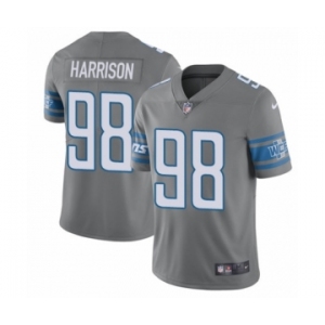 Men's Nike Detroit Lions #98 Damon Harrison Elite Steel Rush Vapor Untouchable NFL Jersey