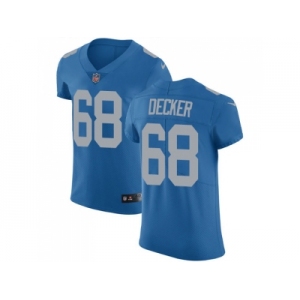 Nike Detroit Lions #68 Taylor Decker Blue Throwback Men Stitched NFL Vapor Untouchable Elite Jersey