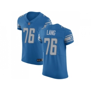 Nike Detroit Lions #76 T.J. Lang Blue Team Color Men Stitched NFL Vapor Untouchable Elite Jersey