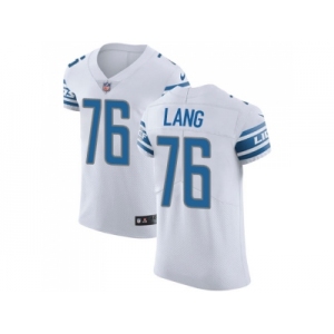 Nike Detroit Lions #76 T.J. Lang White Men Stitched NFL Vapor Untouchable Elite Jersey