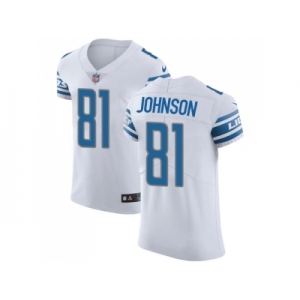 Nike Detroit Lions #81 Calvin Johnson White Men Stitched NFL Vapor Untouchable Elite Jersey