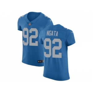 Nike Detroit Lions #92 Haloti Ngata Blue Throwback Men Stitched NFL Vapor Untouchable Elite Jersey