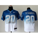 nike nfl jersey detroit lions #20 b.sanders blue-white[Elite drift fashion][second version]