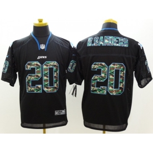 nike nfl jerseys detroit lions #20 b.sanders black[Elite Camo Fashion]