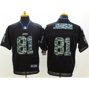 nike nfl jerseys detroit lions #81 calvin johnson black[Elite Camo Fashion]