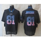 nike nfl jerseys detroit lions #81 calvin johnson black[Elite USA flag fashion]