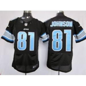 nike nfl jerseys detroit lions #81 calvin johnson black[Elite]