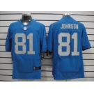 nike nfl jerseys detroit lions #81 calvin johnson blue(Elite throwback)