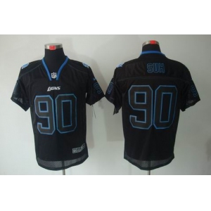 nike nfl jerseys detroit lions #90 ndamukong suh black[Elite lights out]