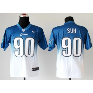 nike nfl jerseys detroit lions #90 ndamukong suh blue-white[Elite drift fashion][second version]