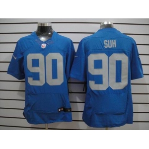 nike nfl jerseys detroit lions #90 ndamukong suh blue(Elite throwback)