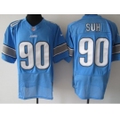 nike nfl jerseys detroit lions #90 ndamukong suh blue[elite]