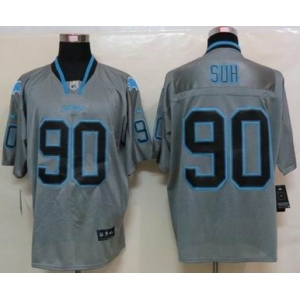 nike nfl jerseys detroit lions #90 ndamukong suh grey[Elite lights out]