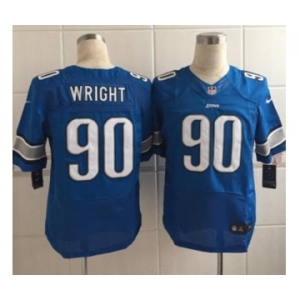 nike nfl jerseys detroit lions #90 wright blue[Elite][wright]