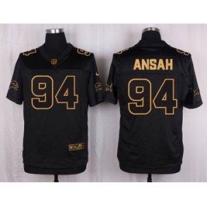 nike nfl jerseys detroit lions #94 ansah black gold collection[Elite]