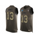 Men Nike Detroit Lions #13 T.J. Jones Limited Green Salute to Service Tank Top NFL Jersey