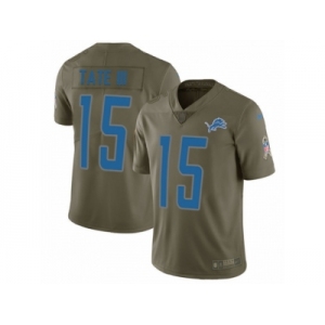 Men Nike Detroit Lions #15 Golden Tate III Limited Olive 2017 Salute to Service NFL Jersey