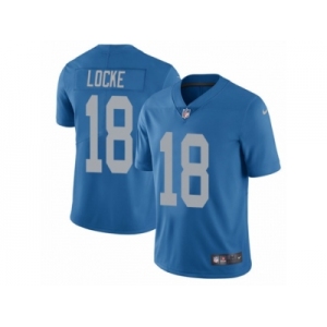 Men Nike Detroit Lions #18 Jeff Locke Blue Alternate Vapor Untouchable Limited Player NFL Jersey