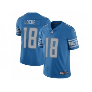 Men Nike Detroit Lions #18 Jeff Locke Blue Team Color Vapor Untouchable Limited Player NFL Jersey