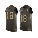 Men Nike Detroit Lions #18 Jeff Locke Limited Green Salute to Service Tank Top NFL Jersey