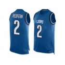 Men Nike Detroit Lions #2 Kasey Redfern Limited Blue Player Name & Number Tank Top NFL Jersey