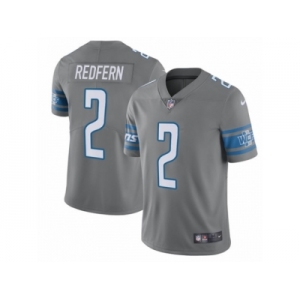 Men Nike Detroit Lions #2 Kasey Redfern Limited Steel Rush Vapor Untouchable NFL Jersey