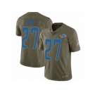 Men Nike Detroit Lions #27 Glover Quin Limited Olive 2017 Salute to Service NFL Jersey