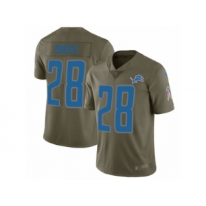 Men Nike Detroit Lions #28 Quandre Diggs Limited Olive 2017 Salute to Service NFL Jersey