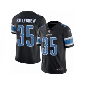 Men Nike Detroit Lions #35 Miles Killebrew Limited Black Rush Vapor Untouchable NFL Jersey