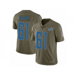 Men Nike Detroit Lions #61 Kerry Hyder Limited Olive 2017 Salute to Service NFL Jersey