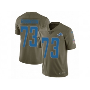 Men Nike Detroit Lions #73 Greg Robinson Limited Olive 2017 Salute to Service NFL Jersey