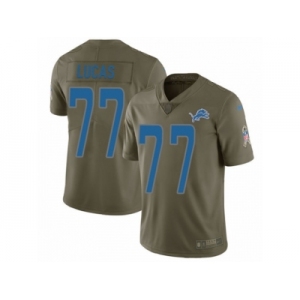 Men Nike Detroit Lions #77 Cornelius Lucas Limited Olive 2017 Salute to Service NFL Jersey