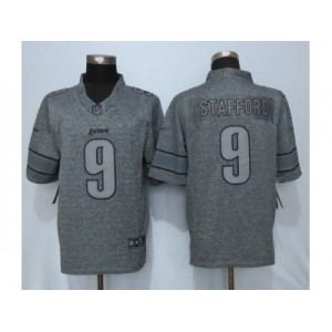Men Nike Detroit Lions #9 Matthew Stafford Gray Stitched Gridiron Gray Limited Jersey