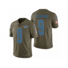 Men Nike Detroit Lions #9 Matthew Stafford Olive 2017 Salute to Service Limited Jerseys