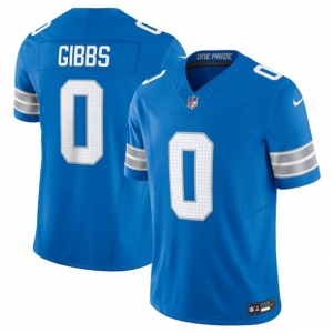 Men's Detroit Lions #0 Jahymr Gibbs Blue 2025 F.U.S.E. Vapor Limited Football Stitched Jersey